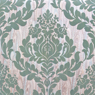 Faversham Seafoam Green Luxury Flock Wallpaper