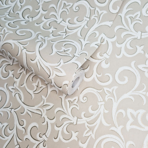 Brodsworth Natural Luxury Patterned Wallpaper