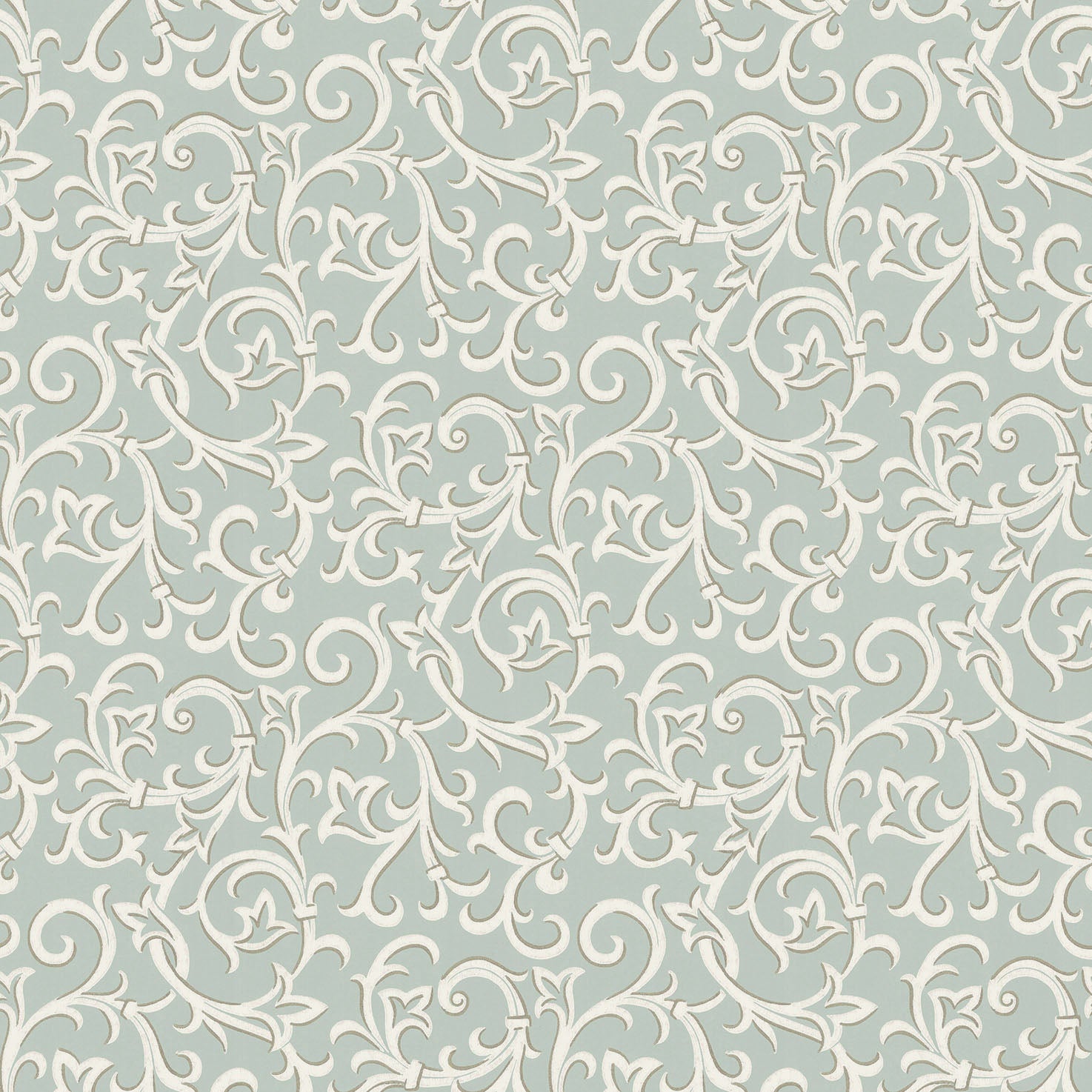 Brodsworth Seafoam Green Luxury Patterned Wallpaper