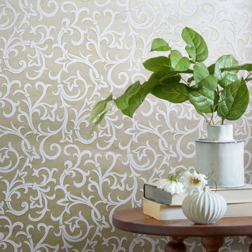 Brodsworth Gold Metallic Luxury Patterned Wallpaper