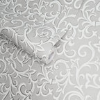 Brodsworth Grey Luxury Patterned Wallpaper