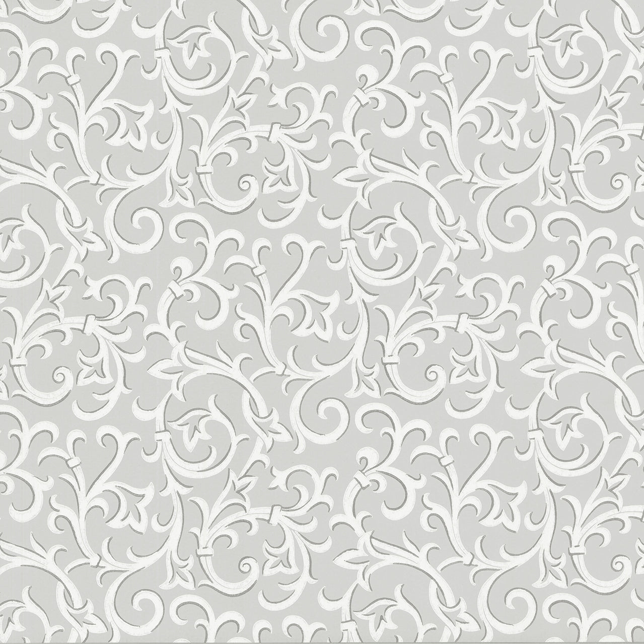 Brodsworth Grey Luxury Patterned Wallpaper