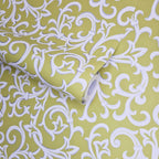 Brodsworth Lime Green Luxury Patterned Wallpaper