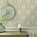 Broughton Gold Metallic Luxury Damask Wallpaper