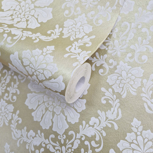 Broughton Gold Metallic Luxury Damask Wallpaper