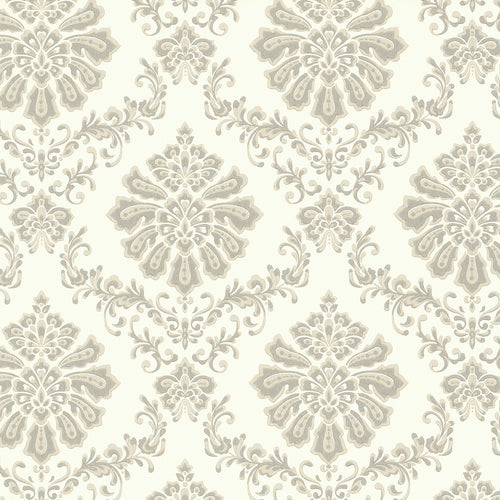 Broughton Grey Luxury Damask Wallpaper