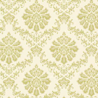 Broughton Lime Green Luxury Damask Wallpaper