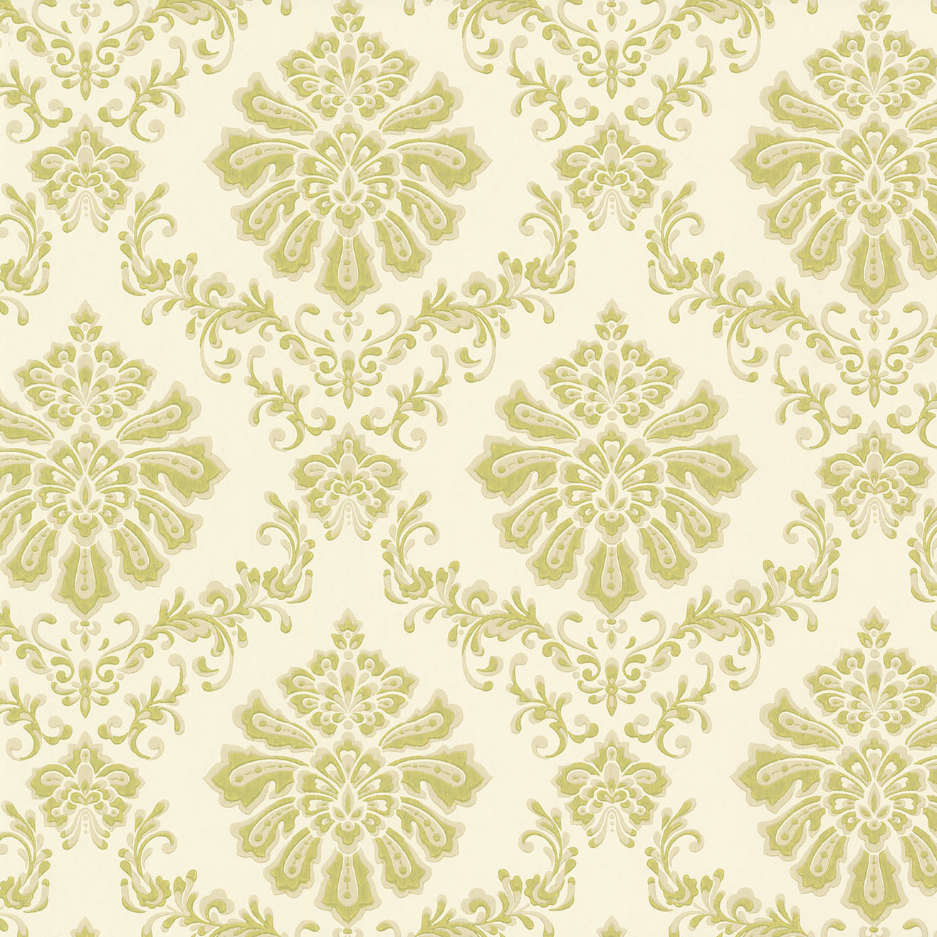 Broughton Lime Green Luxury Damask Wallpaper