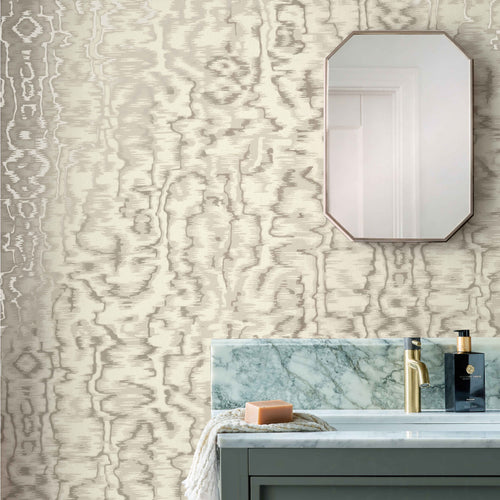 Avington Natural Luxury Moire Wallpaper
