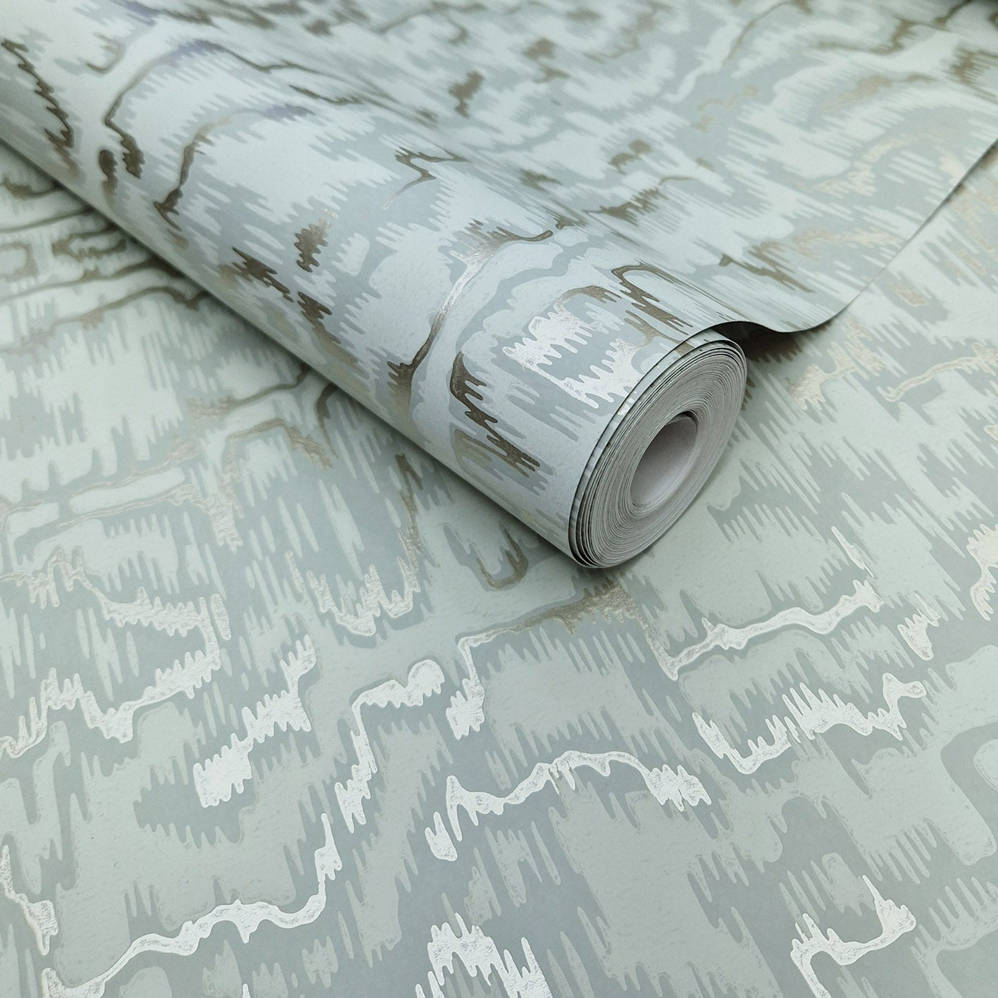 Avington Duck Egg Blue Luxury Moire Wallpaper