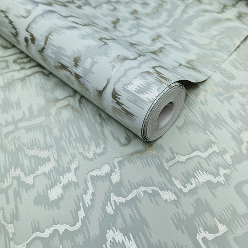 Avington Duck Egg Blue Luxury Moire Wallpaper