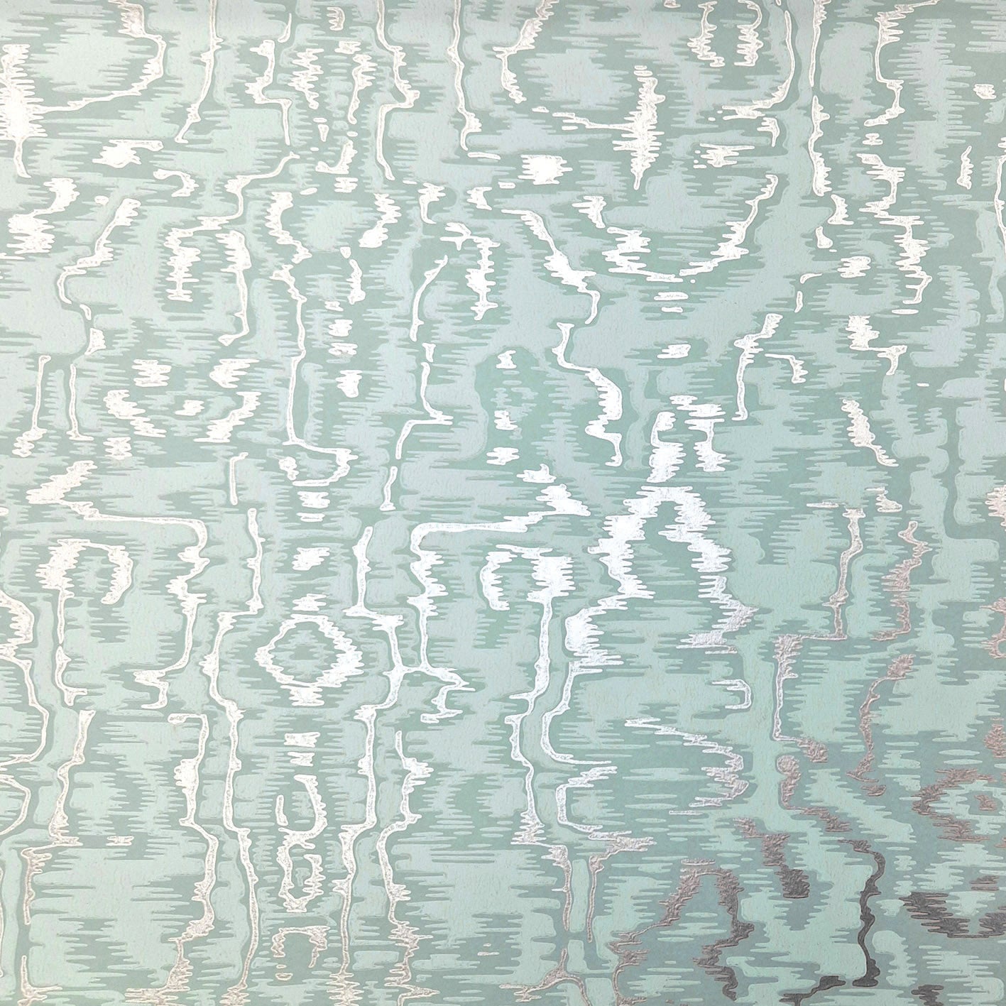 Avington Duck Egg Blue Luxury Moire Wallpaper