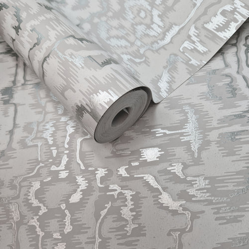 Avington Grey Luxury Moire Wallpaper