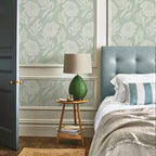Chatsworth Duck Egg Blue Luxury Floral Wallpaper