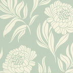 Chatsworth Duck Egg Blue Luxury Floral Wallpaper