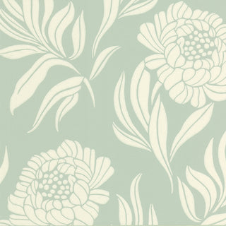 Chatsworth Duck Egg Blue Luxury Floral Wallpaper