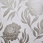 Chatsworth Ivory Cream and Metallic Luxury Floral Wallpaper