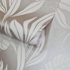 Chatsworth Taupe Metallic Luxury Floral Wallpaper