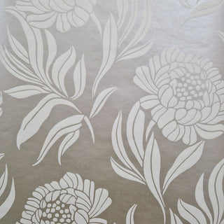 Chatsworth Taupe Metallic Luxury Floral Wallpaper