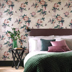 Madama Butterfly Ivory Cream Luxury Floral Wallpaper