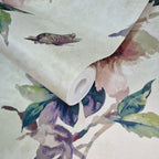 Madama Butterfly Ivory Cream Luxury Floral Wallpaper