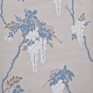 Leonora Denim Grey Neutral Luxury Floral Wallpaper