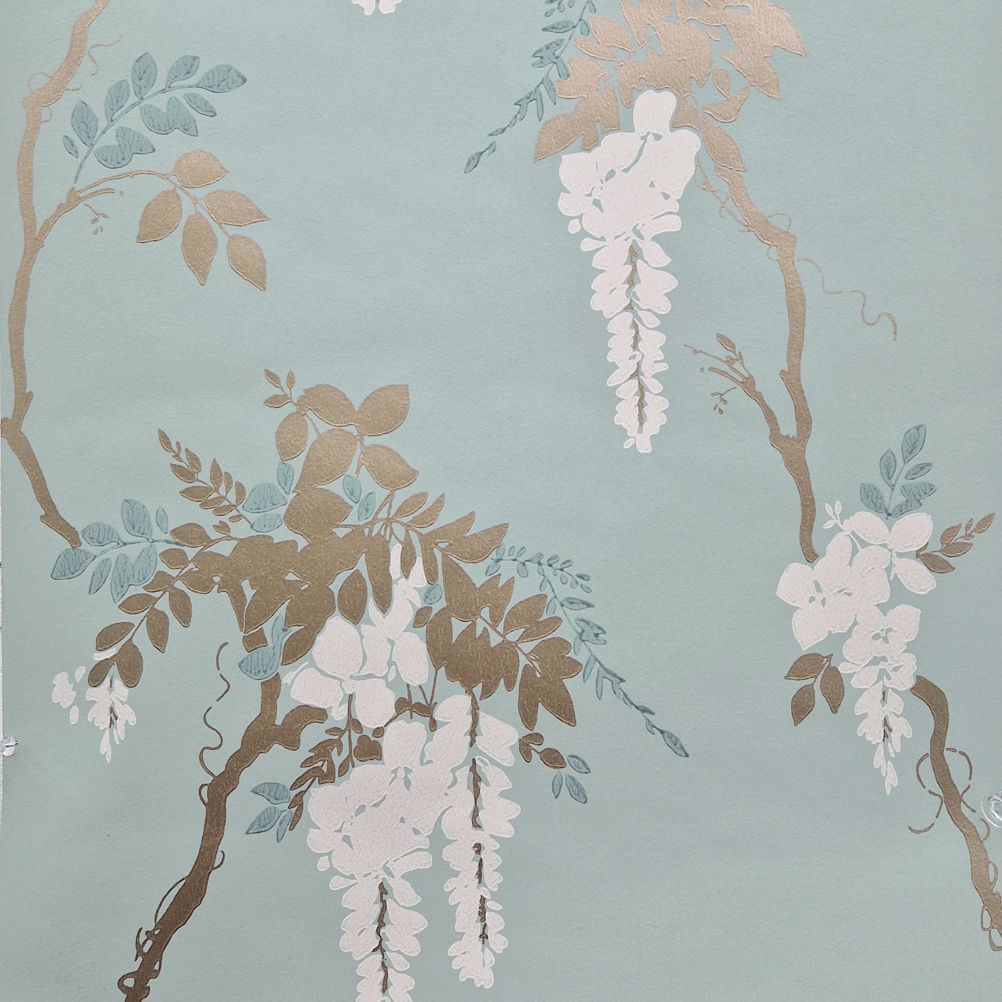 Leonora Teal Green Luxury Floral Wallpaper