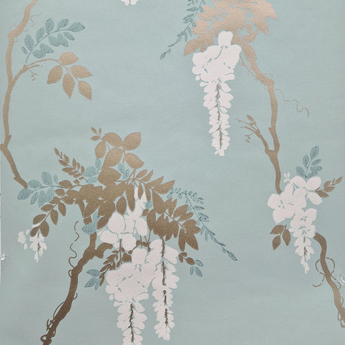 Leonora Teal Green Luxury Floral Wallpaper