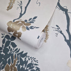 Leonora Gold and Black Luxury Floral Wallpaper