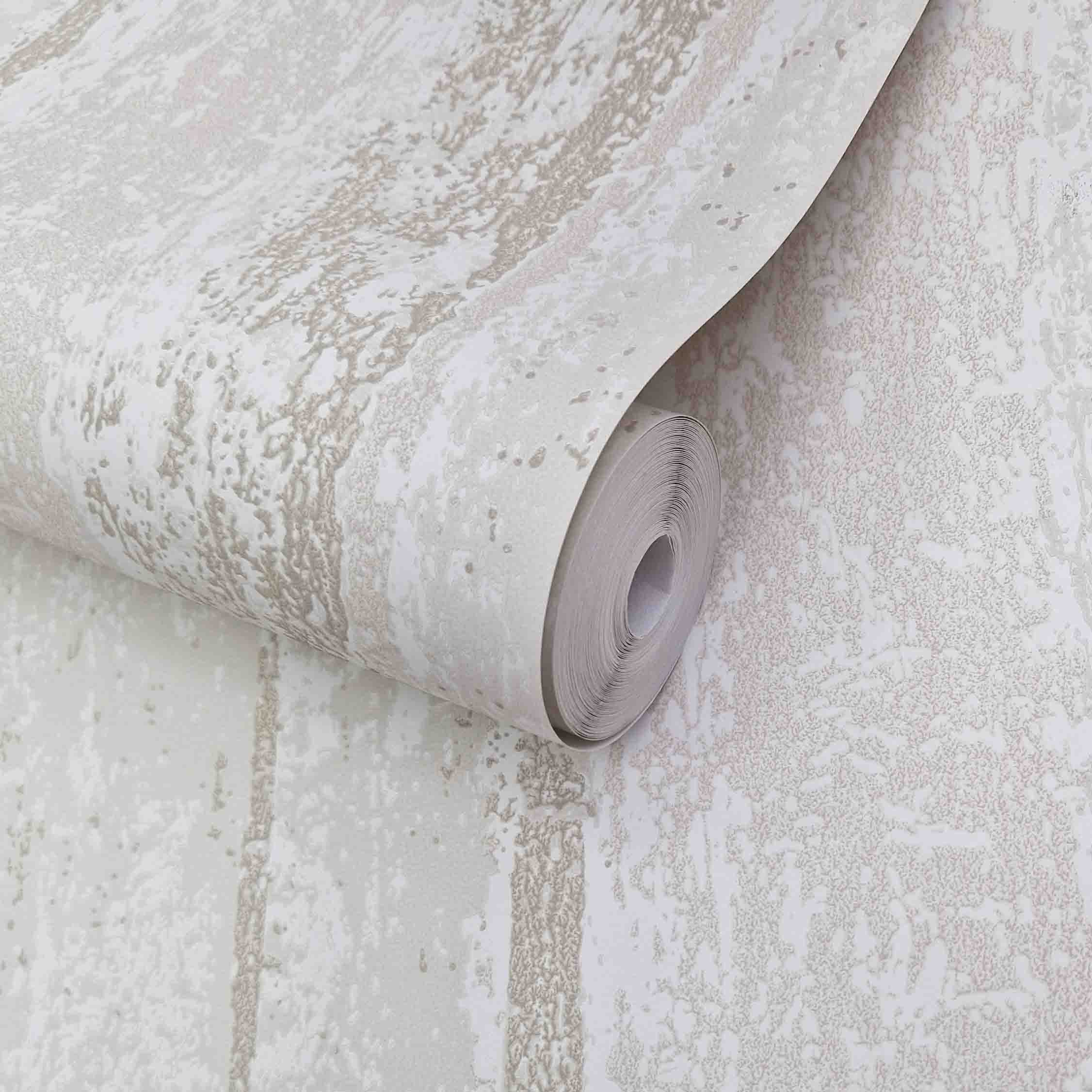 Linea Ivory Neutral Luxury Striped Wallpaper