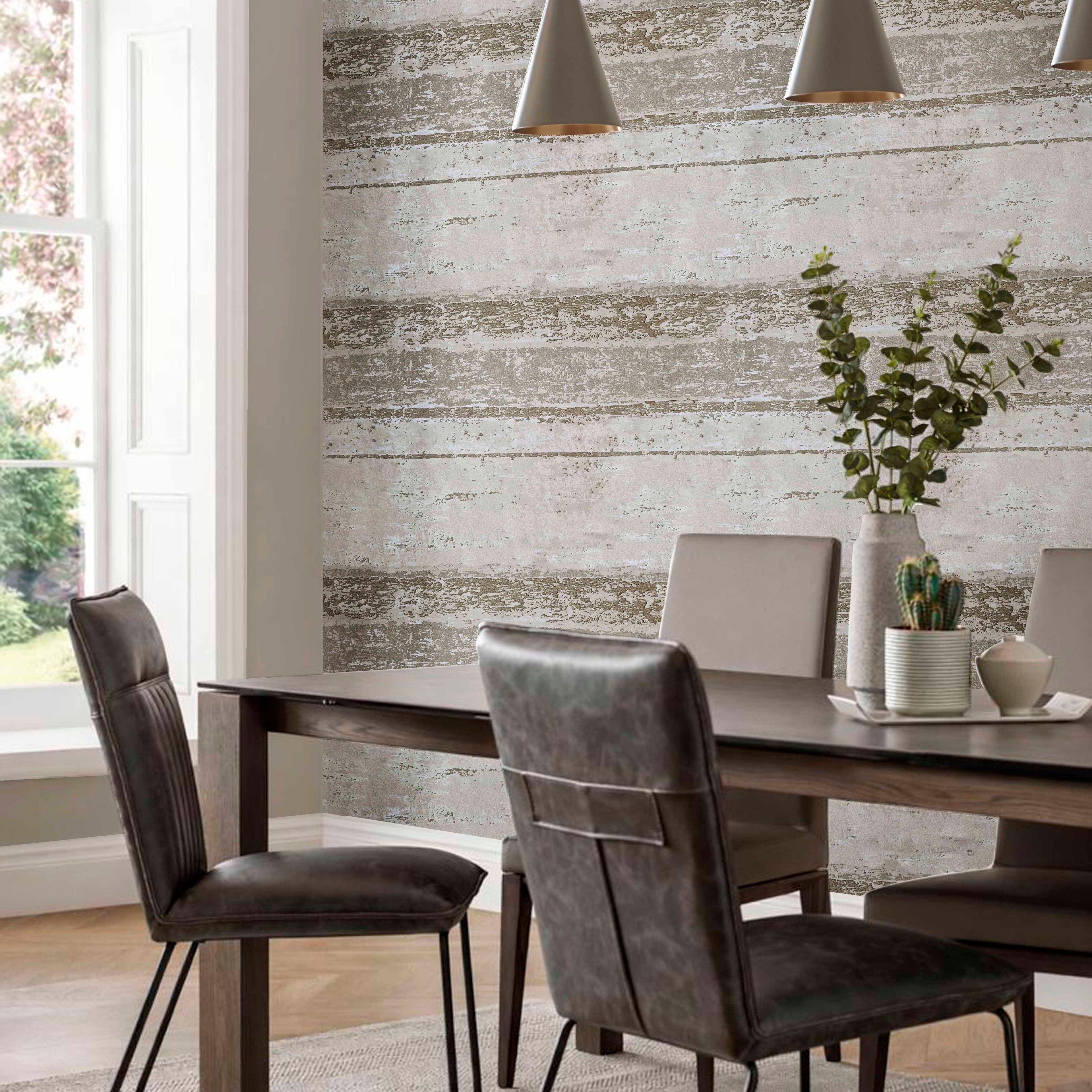 Linea Gold Luxury Striped Wallpaper