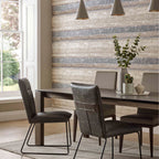 Linea Denim Blue Grey Luxury Striped Wallpaper