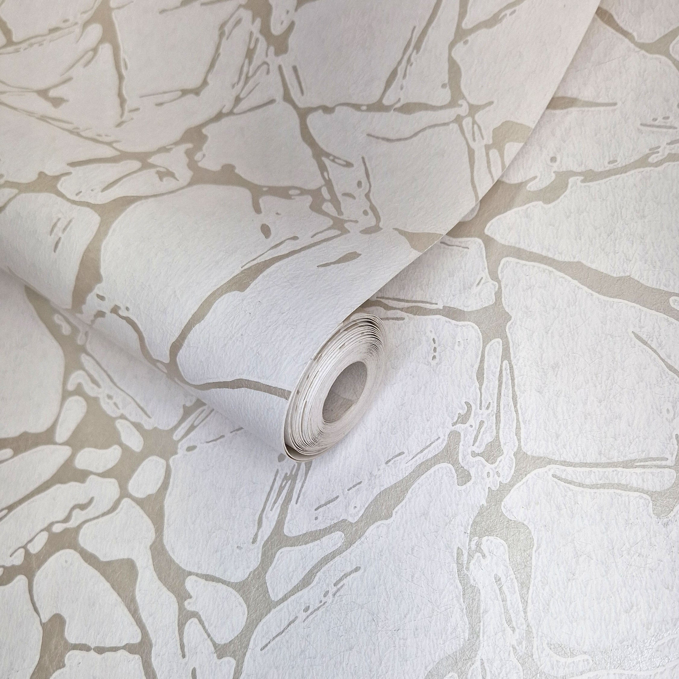 Glaze Ivory Cream Luxury Geometric Wallpaper