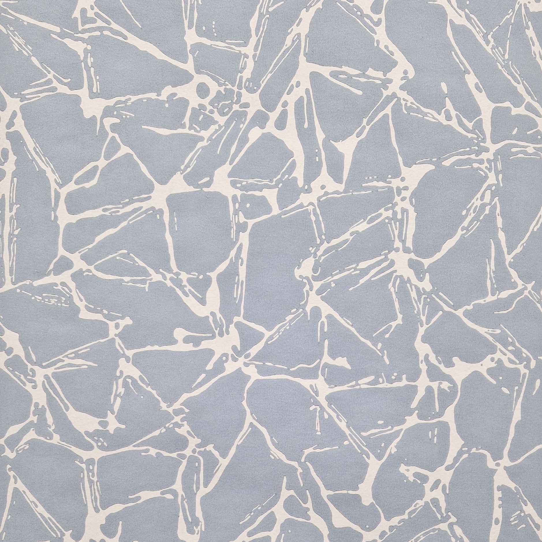 Glaze Denim Blue Luxury Geometric Wallpaper