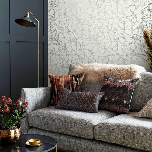 Glaze Silver Luxury Geometric Wallpaper