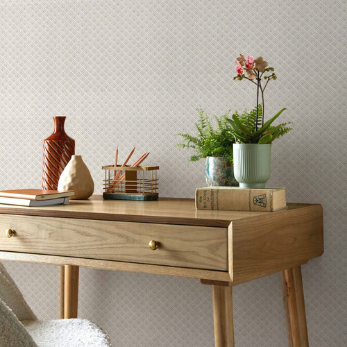 Gio Ivory Neutral Luxury Geometric Wallpaper