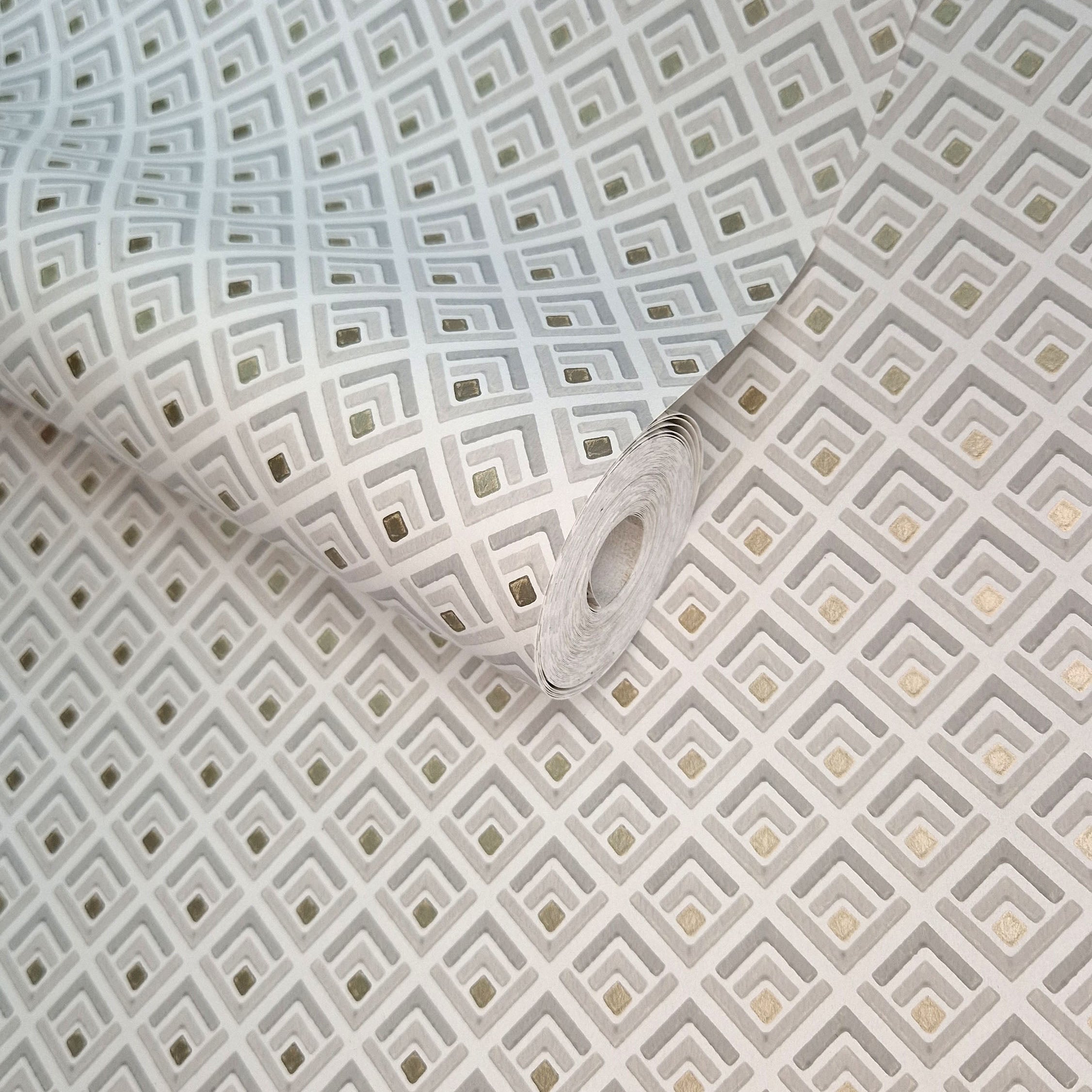 Gio Grey Luxury Geometric Wallpaper