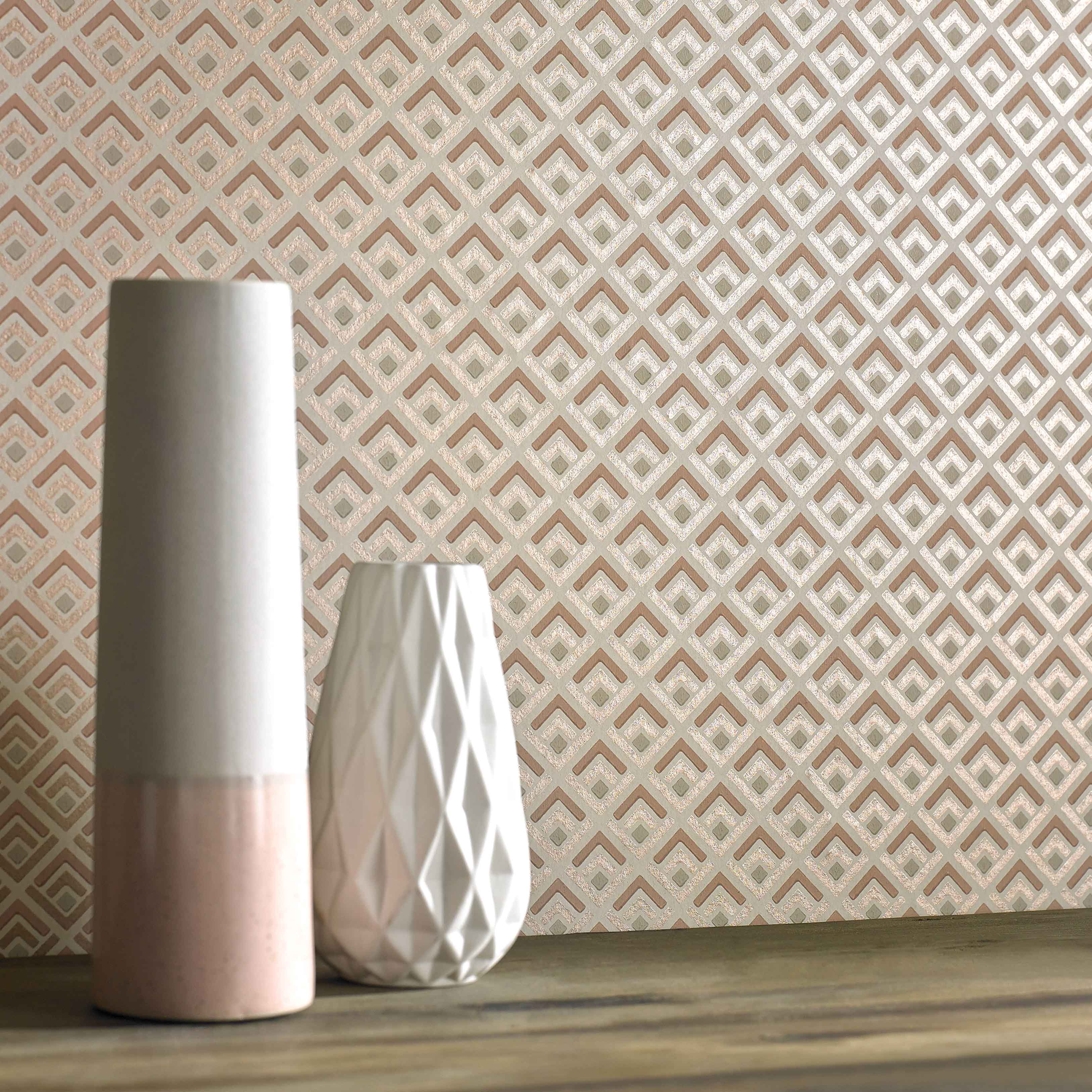 Gio Pink Luxury Geometric Wallpaper