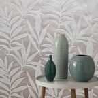 Verdi Ivory Cream Luxury Flock Wallpaper