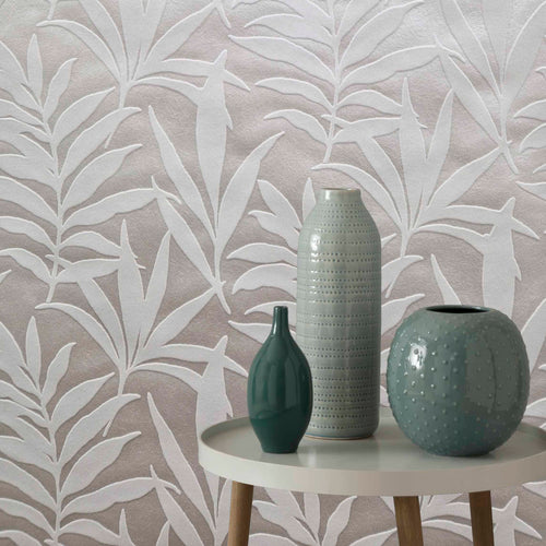 Verdi Ivory Cream Luxury Flock Wallpaper