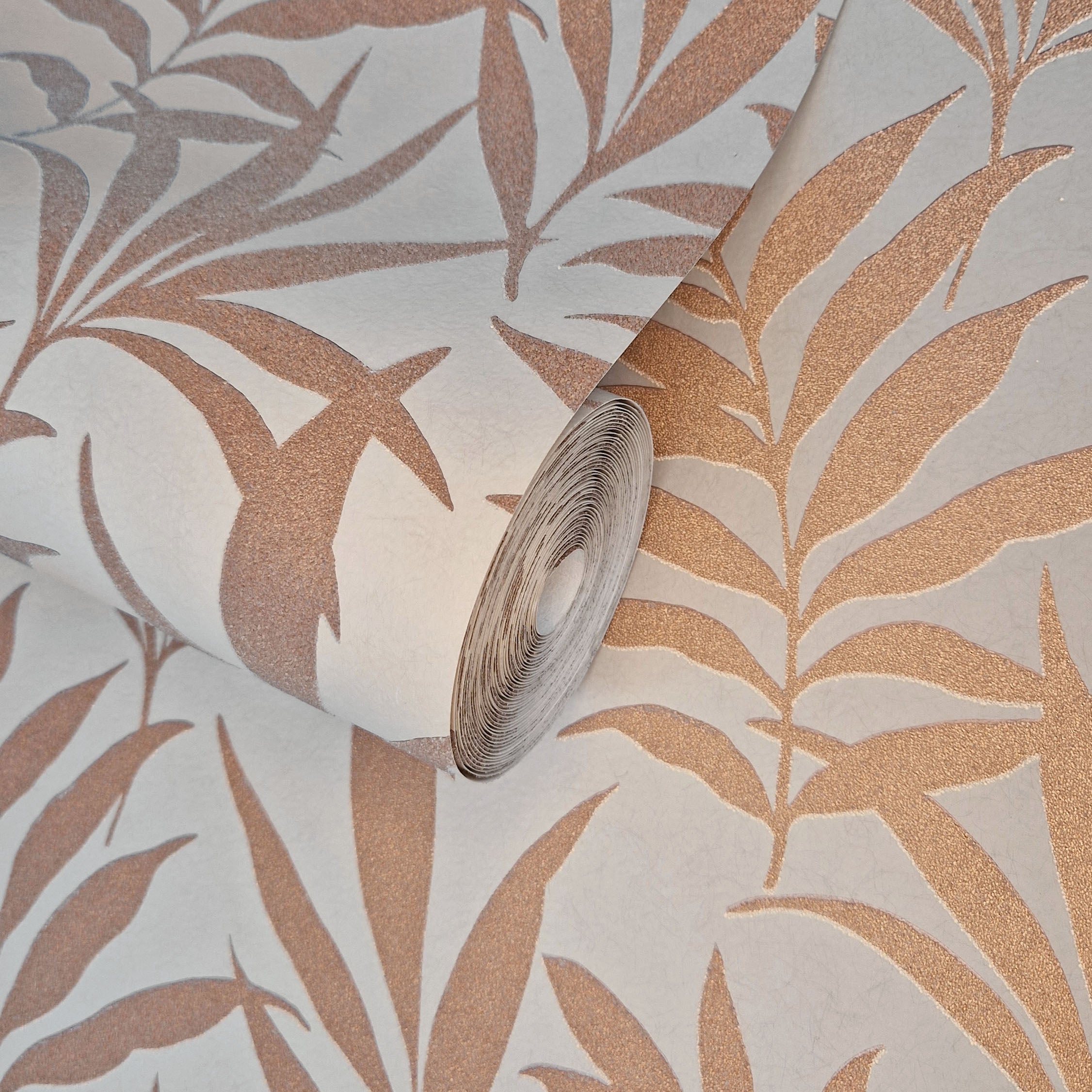 Verdi Coral Copper Luxury Bead Wallpaper