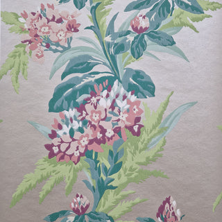 Aurora Moss Green and Pink Luxury Floral Wallpaper