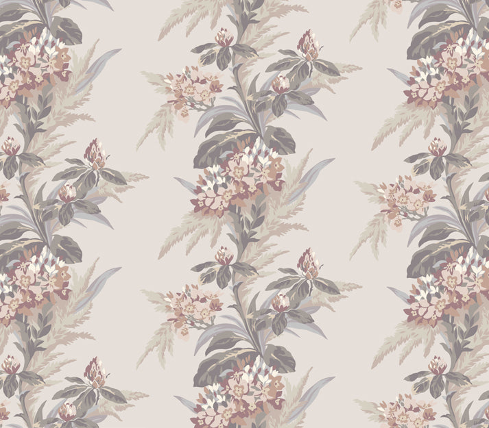Aurora Beach Pink Luxury Floral Wallpaper