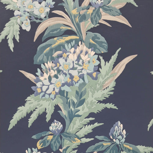 Aurora Lagoon Blue Luxury Floral Wallpaper