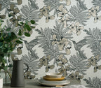 Hummingbird Jet Black and Metallic Luxury Bird Wallpaper