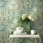 Glade Moss Green Luxury Tree Wallpaper