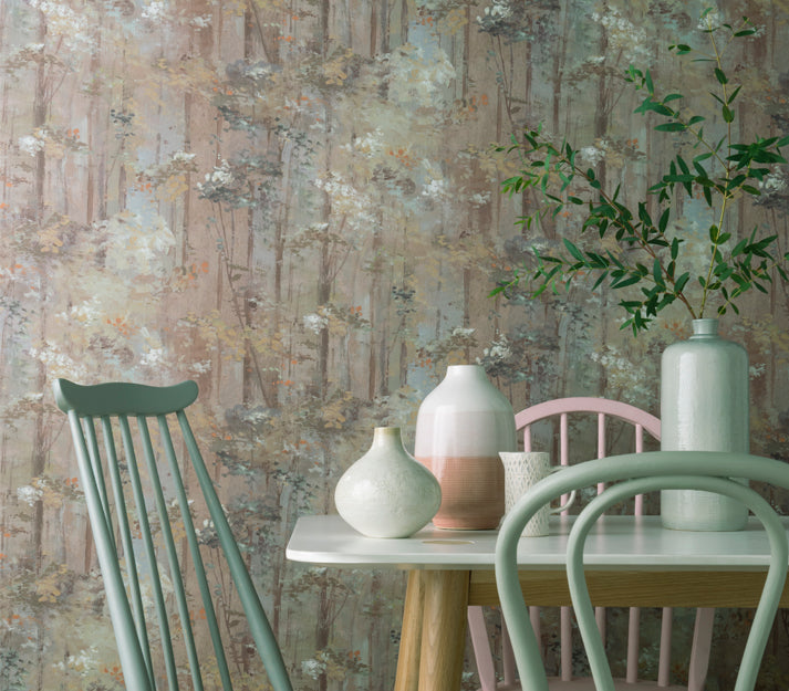 Glade Beach Neutral Luxury Tree Wallpaper