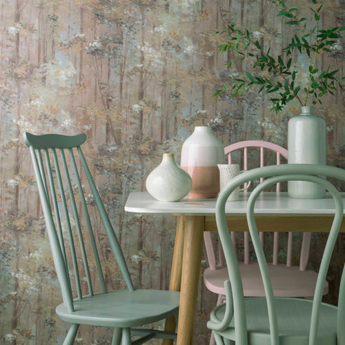 Glade Beach Neutral Luxury Tree Wallpaper