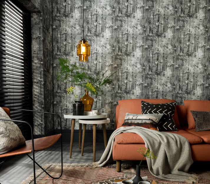 Glade Jet Black Luxury Tree Wallpaper