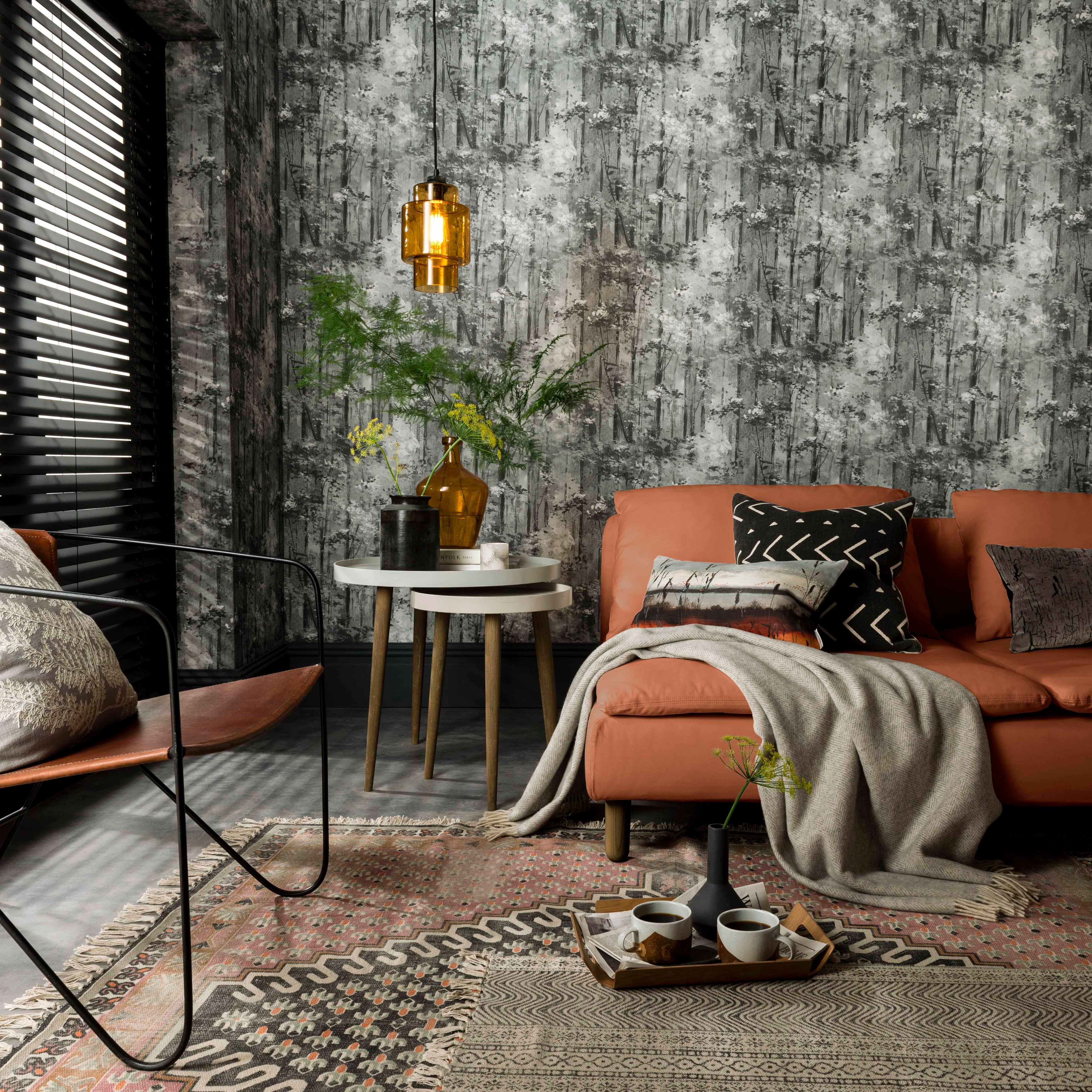 Glade Jet Black Luxury Tree Wallpaper